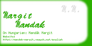 margit mandak business card